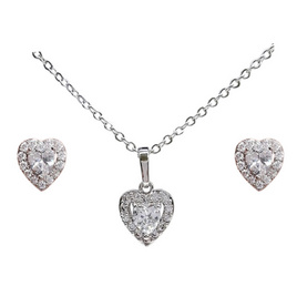 ValueJewelry เซ็ตเครื่องประดับคริสตัล ชุบทองคำขาว ลาย หัวใจ Heart - ValueJewelry, สินค้าขายดีแฟชั่น