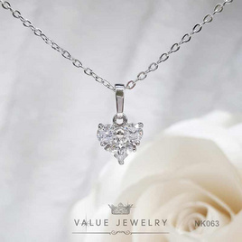 ValueJewelry สร้อยคอพร้อมจี้ ฝังคริสตัลแท้ ลายหัวใจขนาดเล็ก  NK063 - ValueJewelry, แฟชั่นผู้หญิง