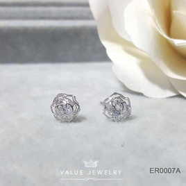 ValueJewelry ต่างหูแป้น ลายกุหลาบ Rose Camellia เครื่องประดับ ER0007 ValueJewelry - ValueJewelry, 7Online