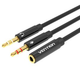 Vention สายแปลงช่องหูฟัง3.5 mm. แยกเสียงและไมค์ (BBTBY) 30 ซม. - Vention, Vention