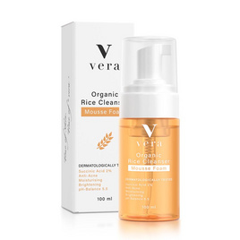 Vera มูสโฟมล้างหน้า organic rice cleanser mousse foam 100มล. - Vera, ดูแลผิวหน้า