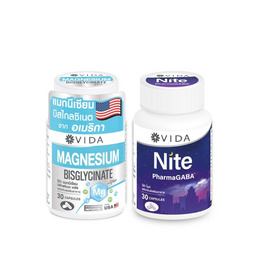Vida แมกนีเซียม บิสไกลซิเนต บรรจุ 30 แคปซูล + วีด้า ไนท์ บรรจุ 30 แคปซูล - Vida, สินค้าใหม่