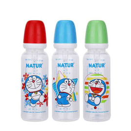 WR Naturขวดนม PP โดราเอมอนทรงกลม 8OZ. P3 คละสี - NATUR, ขวดนม