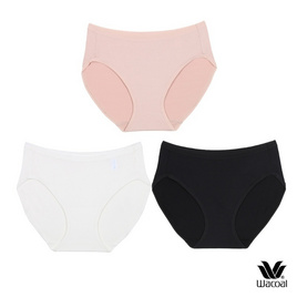 Wacoal Panty กางเกงในรูปทรง Bikini รุ่น WU1T34 สีเบจ-ดำ-ครีม Set 3 ชิ้น - Wacoal