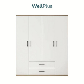 WellPlus ตู้เสื้อผ้าบานเปิด 4 บานพร้อมลิ้นชัก - WellPlus, เฟอร์นิเจอร์