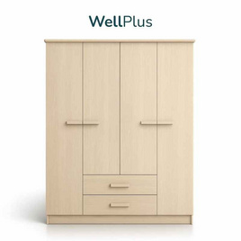 WellPlus ตู้เสื้อผ้าบานเปิด 4 บานพร้อมลิ้นชัก - WellPlus, ตู้เสื้อผ้า