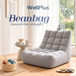 WellPlus Bean Bag บีนแบคลายตาราง หุ้มผ้าแคนวาส เม็ดโฟมพรีเมียม - WellPlus, เฟอร์นิเจอร์