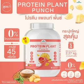 Wisamin PROTEIN PLANT โปรตีนแพลนท์ สูตร1 รสพันช์ 2.27 Kg. - Wisamin, อาหารเสริม