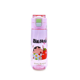 X&W กระบอกน้ำพลาสติกไตรตัน ลายชินจัง 560 มล. สีชมพู ลิขสิทธิ์แท้ - X&W, อุปกรณ์บนโต๊ะอาหาร