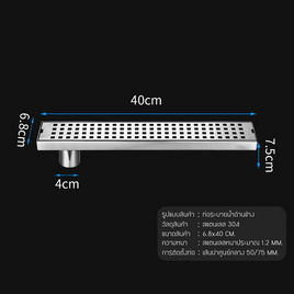 YSB ตะแกรงระบายน้ำท่อริม ขนาด 40 CM. (ลายลูกเต๋า) รุ่น C1L086-SUS304-T6840-SH - YSB, บ้านและสวน