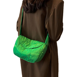 YSB B1122 กระเป๋าสะพายข้างมีฝาปิดกระดุมแม่เหล็ก (สีเขียว) - YSB, กระเป๋าผู้หญิง