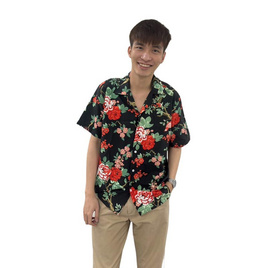 เสื้อเชิ๊ตลายดอกสีนกดำ - No Brands, 7Online