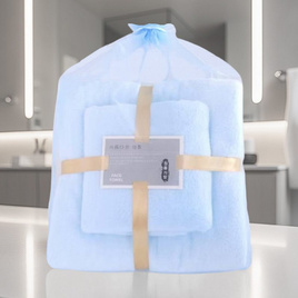 ผ้าเช็ดตัวเซ็ตคู่ สีพื้น - No Brands, อุปกรณ์เครื่องใช้ในห้องน้ำ
