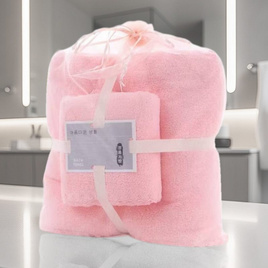 ผ้าเช็ดตัวเซ็ตคู่ สีพื้น - No Brands, อุปกรณ์เครื่องใช้ในห้องน้ำ