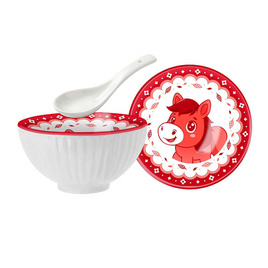 ชุดถ้วยเซรามิกพร้อมช้อน นักษัตร ม้า - KOMON, สินค้าใหม่