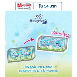 โซฟีคูลลิ่งเฟรชเนเชอรัล 0.1 25 ซม. 6 ชิ้น (แพ็ก 6 ห่อ) - Sofy, ผ้าอนามัยแบบเย็น