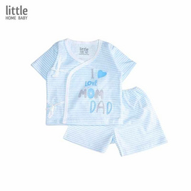 ชุดเด็กแรกเกิด ผ้าคอตตอน ผูกหน้า-แขนสั้น (0-3เดือน) - Little Home Baby, เสื้อผ้าและของใช้เด็ก