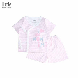 ชุดเด็กแรกเกิด ผ้าคอตตอน ผูกหน้า-แขนสั้น (0-3เดือน) - Little Home Baby, เสื้อผ้าและของใช้เด็ก