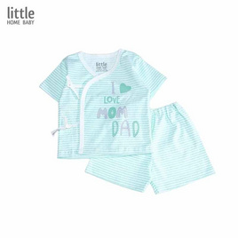 ชุดเด็กแรกเกิด ผ้าคอตตอน ผูกหน้า-แขนสั้น (0-3เดือน) - Little Home Baby, เสื้อผ้าและของใช้เด็ก