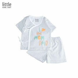 ชุดเด็กแรกเกิด ผ้าคอตตอน ผูกหน้า-แขนสั้น (0-3เดือน) - Little Home Baby, เสื้อผ้าและของใช้เด็ก
