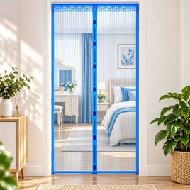 ม่านประตูแม่เหล็กกันยุง 100X210ซม. สีฟ้า - Easy&Smart, ผ้าม่าน มูลี่ และอุปกรณ์
