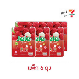 เจเล่ ชิววี่ เยลลี่ ผสมบุก กลิ่นลิ้นจี่ 108 กรัม (แพ็ก 6 ถุง) - Jele, เยลลี่/มาร์ชแมลโลว์