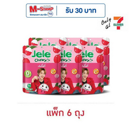 เจเล่ ชิววี่ เยลลี่ ผสมบุก กลิ่นลิ้นจี่ 108 กรัม (แพ็ก 6 ถุง) - Jele, ของกินสำหรับเด็ก/ผู้ใหญ่