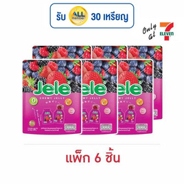 เจเล่ ชิววี่ เยลลี่ ผสมบุกกลิ่นมิกซ์เบอรี่ 108 กรัม (แพ็ก 6 ชิ้น) - Jele, Jele Chewy Jelly