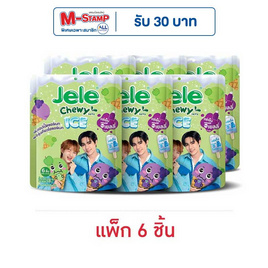 เจเล่ชิววี่ เยลลี่ผสมบุก กลิ่นแอปเปิ้ล & องุ่นซอร์เบท 108 กรัม (แพ็ก 6 ชิ้น) - Jele, ของกินสำหรับเด็ก/ผู้ใหญ่