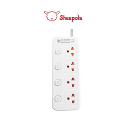[10.10] Sheepola ปลั๊กไฟ 4 ช่อง 4 สวิตช์ ยาว 5 เมตร รุ่น SP-PS00201 - Sheepola