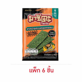 มาชิตะ สาหร่ายทอด รสสไปซี่บาร์บีคิวเกาหลี 10 กรัม (แพ็ก 6 ชิ้น) - มาชิตะ, สาหร่าย