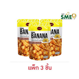 แน็คเก็ต กล้วยน้ำว้าทอดกรอบม้วน รสหวาน 110 กรัม (แพ็ก 3 ชิ้น) - แน็คเก็ต, ขนมขบเคี้ยว และช็อคโกแลต