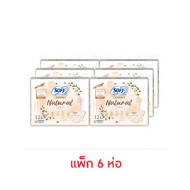 โซฟี แผ่นอนามัย ถนอมผิว เนเชอรัลเลิฟ แบบมาตรฐาน ห่อละ 12 ชิ้น (แพ็ก 6 ห่อ) - Sofy, แผ่นอนามัย