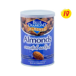 บลูไดมอนด์ อัลมอนด์อบเกลือ แบบกระป๋อง 130 กรัม - Blue Diamond, ถั่ว