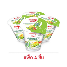 โยเกิร์ตไม่มีไขมัน รสผลไม้รวมผสมธัญพืช (ตราเมจิ) 135 กรัม แพ็ก 4 - เมจิ, อาหารสด ผัก ผลไม้และเบเกอรี่