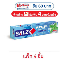 ซอลส์ ยาสีฟัน เฟรซ มินต์ 140 กรัม (แพ็ก 4 ชิ้น) - SALZ, ความงามและสุขภาพ