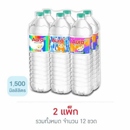 น้ำแร่ ออร่า 1500 มล. (แพ็ก 6 ขวด) - ออร่า, เครื่องดื่มและผงชงดื่ม