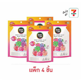 ซันซุ เยลลี่ผสมบุกรวมรส15+3ชิ้น 288 กรัม (แพ็ก 4 ชิ้น) - ซันซุ, ซันซุ & หมึกกรุบ