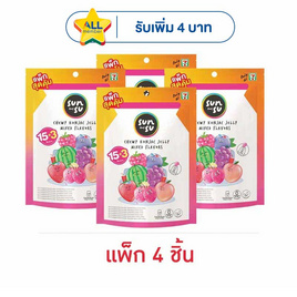 ซันซุ เยลลี่ผสมบุกรวมรส15+3ชิ้น 288 กรัม (แพ็ก 4 ชิ้น) - ซันซุ, ซันซุ & หมึกกรุบ