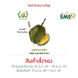 สวนเจริญทรัพย์ ทุเรียนนกหยิบ กล่อง 1 ลูก (2.6-3.0 กก.) - สวนเจริญทรัพย์, โปรโมชั่นสายกินเท่านั้น