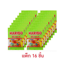 ฮาริโบ้ เวิร์มส์ กัมมี่กลิ่นผลไม้รวม 20 กรัม (แพ็ก 16 ชิ้น) - Haribo, เยลลี่/มาร์ชแมลโลว์