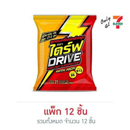 ไดร์ฟ ลูกอมวิตามินกลิ่นมิกซ์ฟรุต 21 กรัม (แพ็ก 12 ชิ้น) - ไดร์ฟ, ขนมขบเคี้ยว และช็อคโกแลต