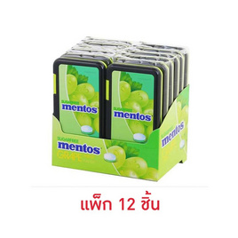 เมนทอส ลูกอมชูการ์ฟรีรสเกรปมินต์ 21 กรัม (แพ็ก 12 ชิ้น) - เมนทอส, ลูกอม