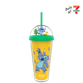 กระบอกน้ำฝาโดมสติทช์ 22oz. สีเหลือง - 7-ELEVEN, ห้องครัวและอุปกรณ์