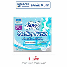 โซฟี คูลลิ่งเฟรชแอ็กทิฟสลิม 23ซม. (ห่อละ 6 ชิ้น) - Sofy, น้ำยาปรับผ้านุ่ม