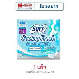 โซฟี คูลลิ่งเฟรชแอ็กทิฟสลิม 23ซม. (ห่อละ 6 ชิ้น) - Sofy, น้ำยาปรับผ้านุ่ม