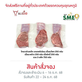 น. เนื้อ เซตสเต็กไทยวากิวพรีเมียม 250 กรัม (3 แพ็ก) - น. เนื้อ