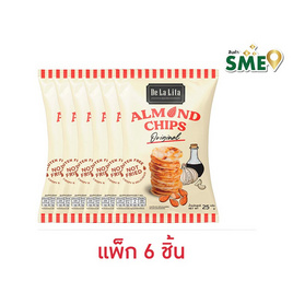 เดอลาลิต้า ขนมข้าวและอัลมอนด์อัดแผ่นรสดั้งเดิม 25 กรัม (แพ็ก 6 ชิ้น) - เดอลาลิต้า, ขนมขบเคี้ยว