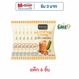 เดอลาลิต้า ขนมข้าวและอัลมอนด์อัดแผ่นรสข้าวโพดหวานย่าง 25 กรัม (แพ็ก 6 ชิ้น) - เดอลาลิต้า, ขนมขบเคี้ยว