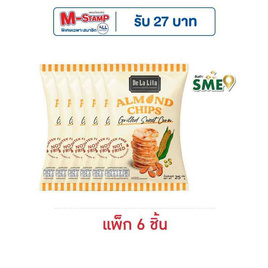 เดอลาลิต้า ขนมข้าวและอัลมอนด์อัดแผ่นรสข้าวโพดหวานย่าง 25 กรัม (แพ็ก 6 ชิ้น) - เดอลาลิต้า, ขนมขบเคี้ยว